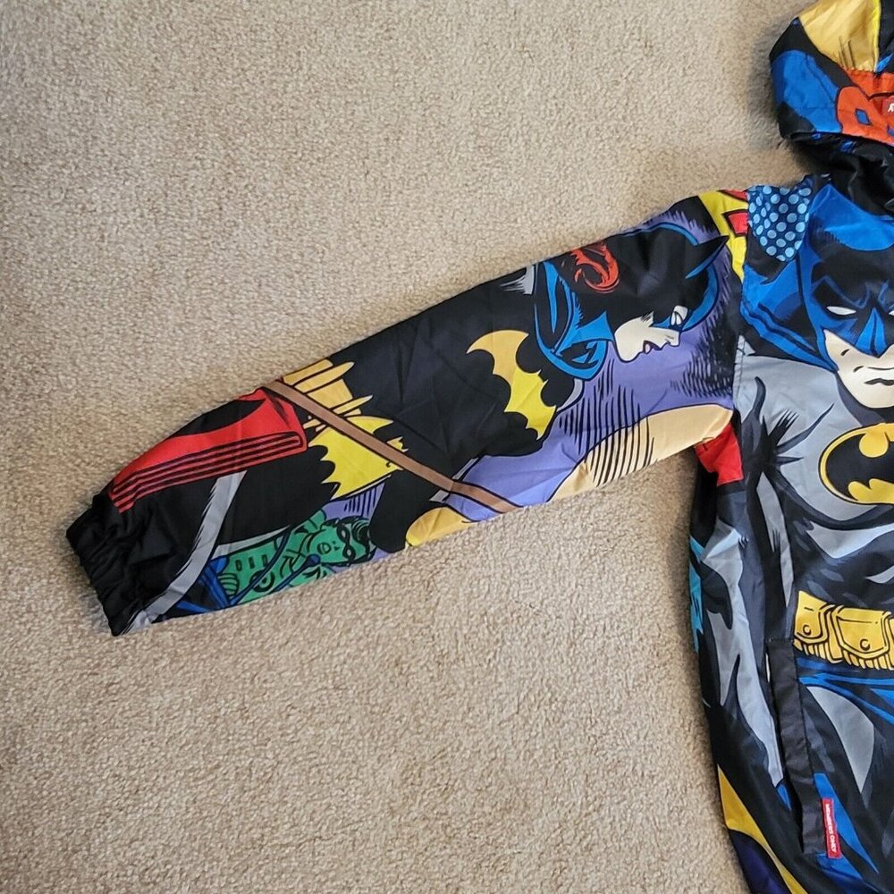 Members Only Batman Men's Windbreaker Sz S Hooded Jacket Graphic Full-Zip NWT - Picture 5 of 16